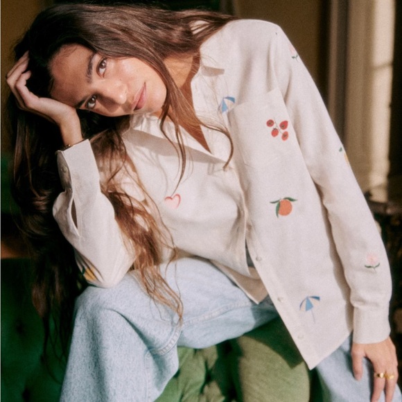 Sézane TOMBOY SHIRT ITALIE SZ 40 gently used - Picture 2 of 10